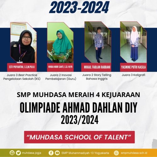 SMP Muhdasa Meraih 4 Kejuaraan OLIMPICAD DIY 2023/2024