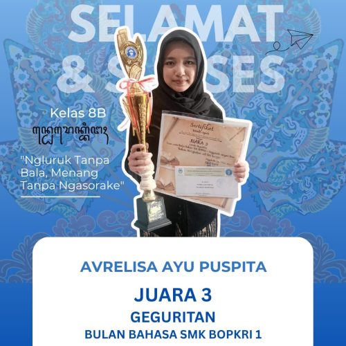 Avrelisa Ayu Puspita Raih Juara 3 Lomba Geguritan